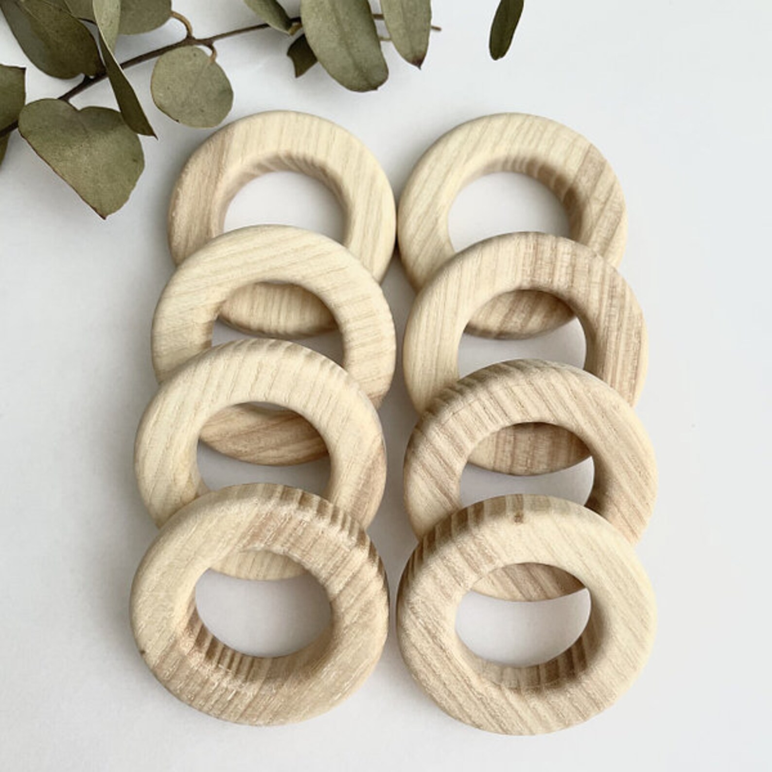Flat round wood rings Unfinished wooden rings 45mm Wood Etsy