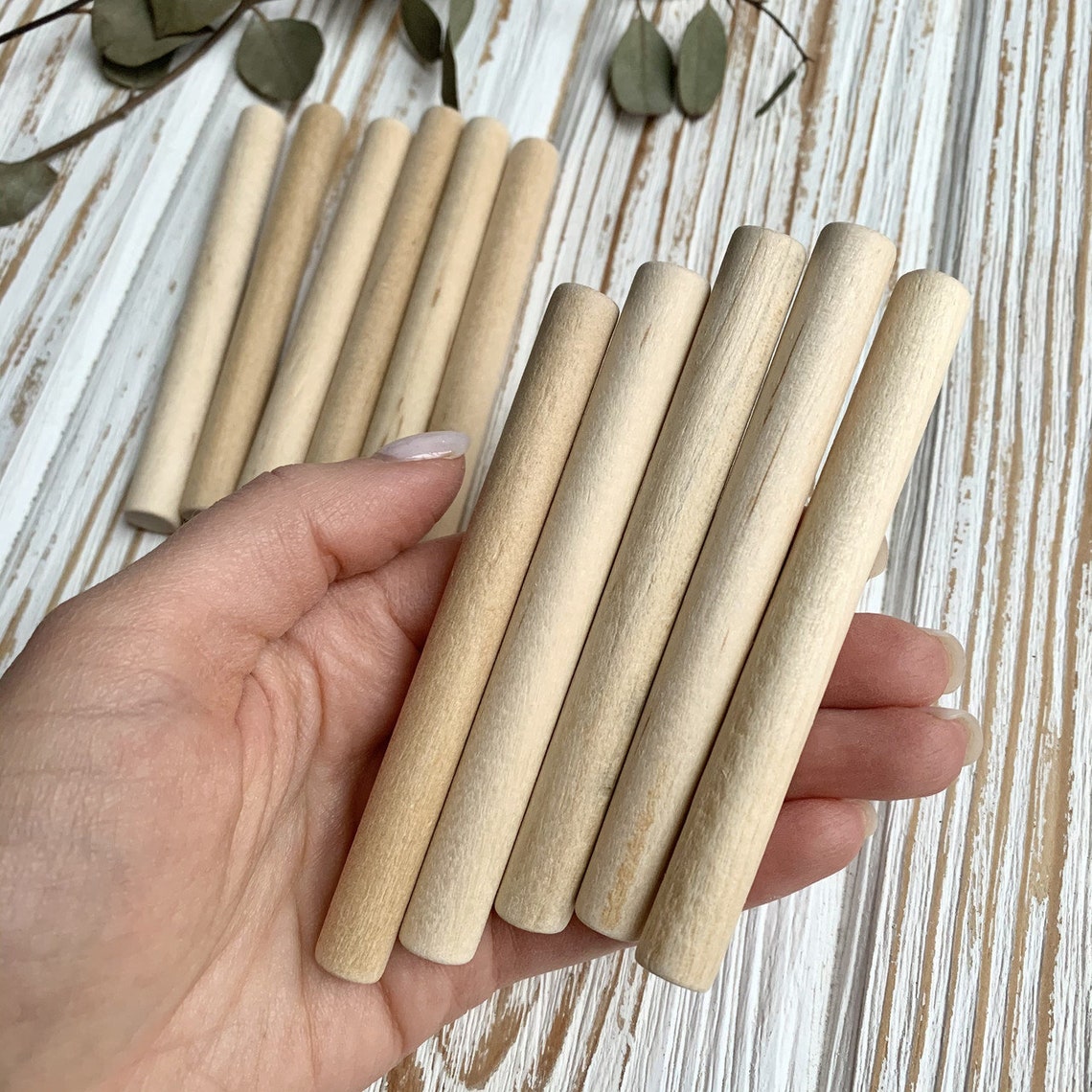 Wooden sticks Small dowel rods 3.9 Wooden dowels Natural Etsy