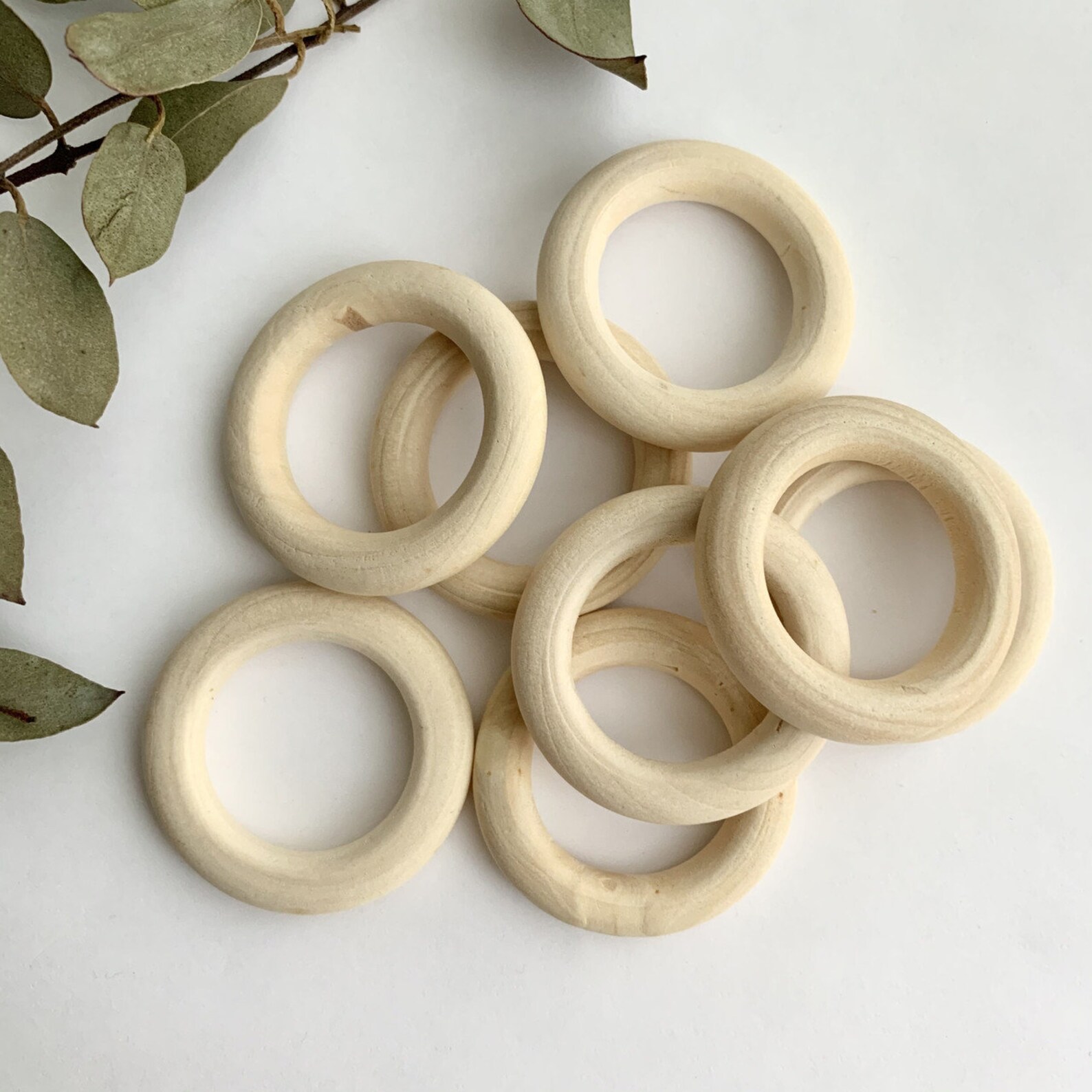 Craft Wooden Rings 40mm Unfinished Wood Rings Wooden Etsy