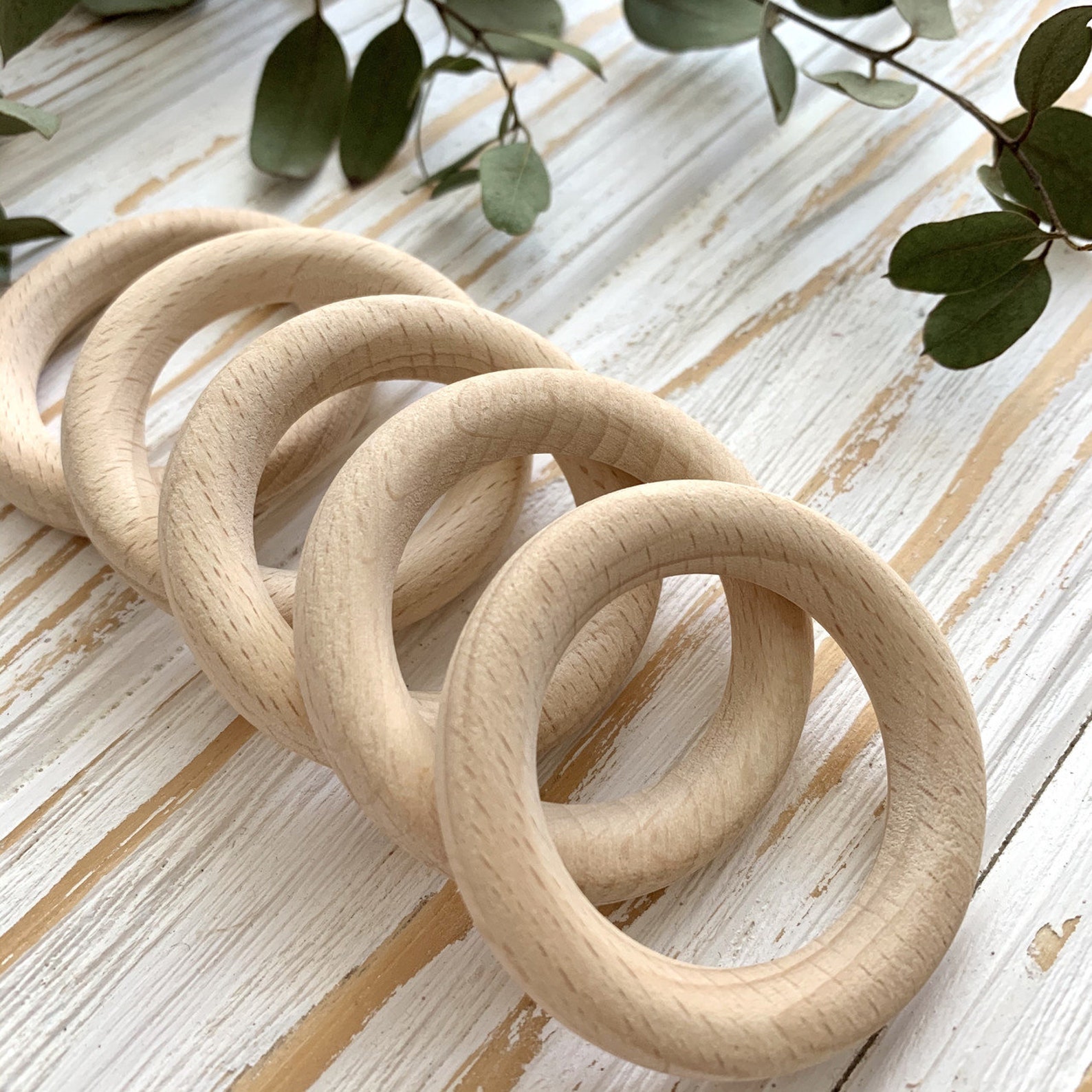 54mm Wood Rings large wooden ring natural round for macrame Etsy