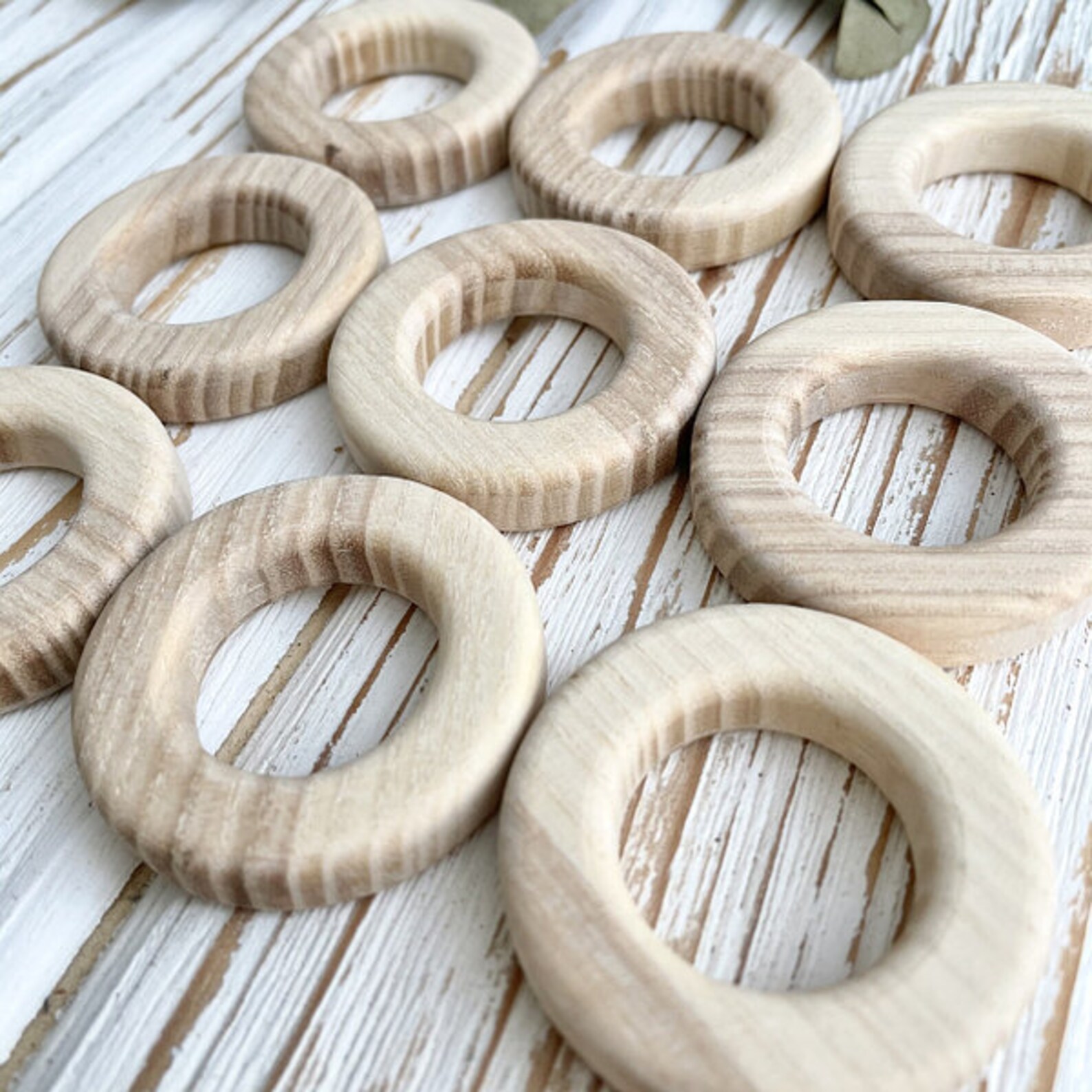 Flat round wood rings Unfinished wooden rings 45mm Wood Etsy