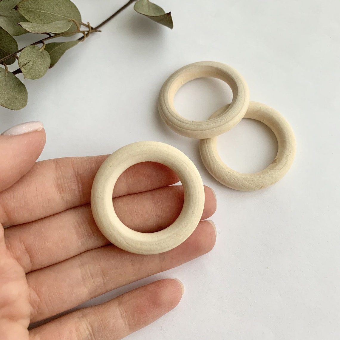 Craft Wooden Rings 40mm Unfinished Wood Rings Wooden | Etsy