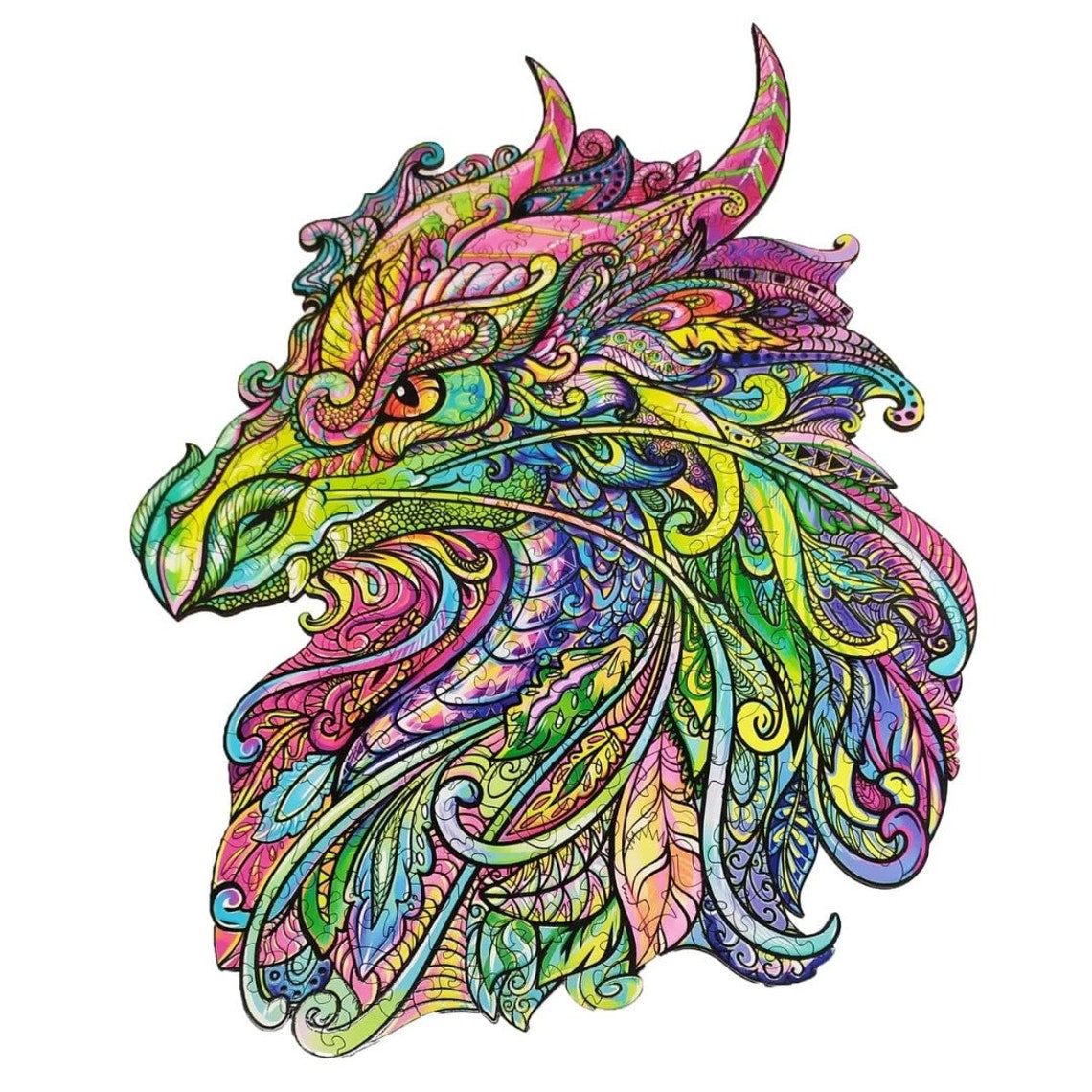 Wooden Dragon Puzzle Wooden Puzzles Adults Unidragon Puzzle Etsy