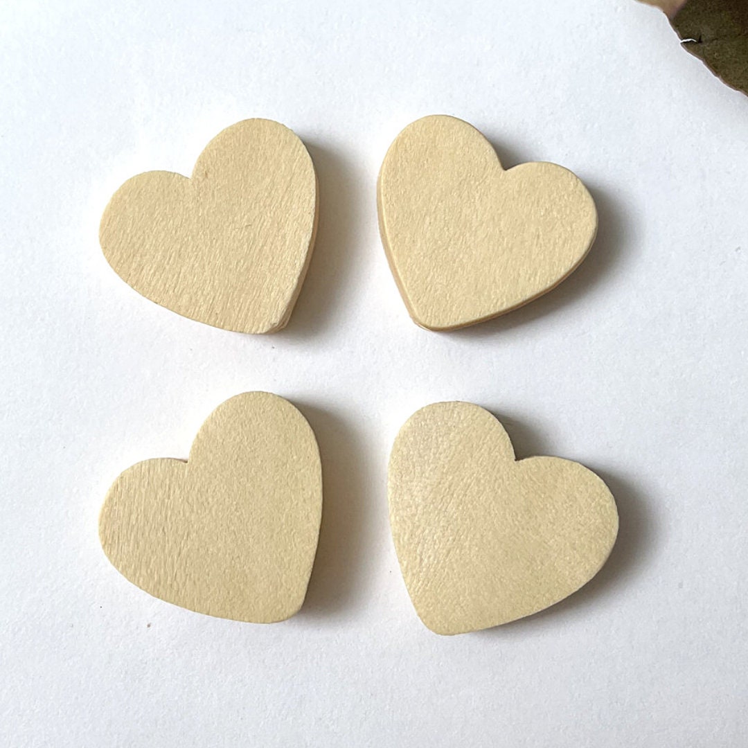 Wood Heart Beads Wood heart charms Unfinished Wood beads for Etsy