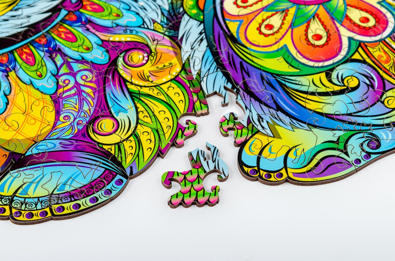 Wood Jigsaw Puzzle Hare Wooden Puzzles Adults Jigsaw Puzzle Etsy