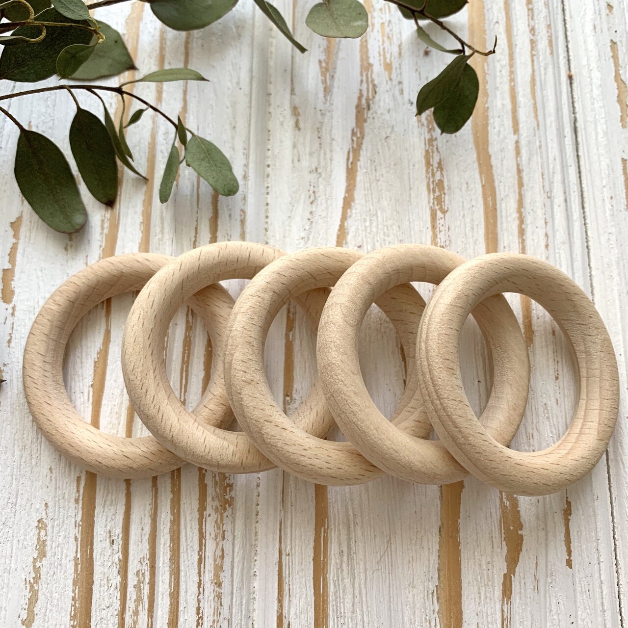 54mm Wood Rings large wooden ring natural round for macrame Etsy