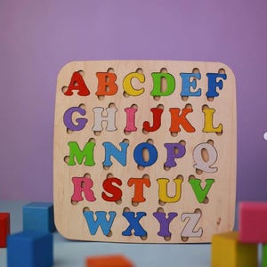 Puzzle alphabet en bois, planche à calquer alphabet montessori pour enfants, blocs éducatifs ABC pour tout-petits, puzzle numérique en bois
