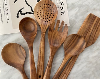 Wooden Utensil Set Etsy