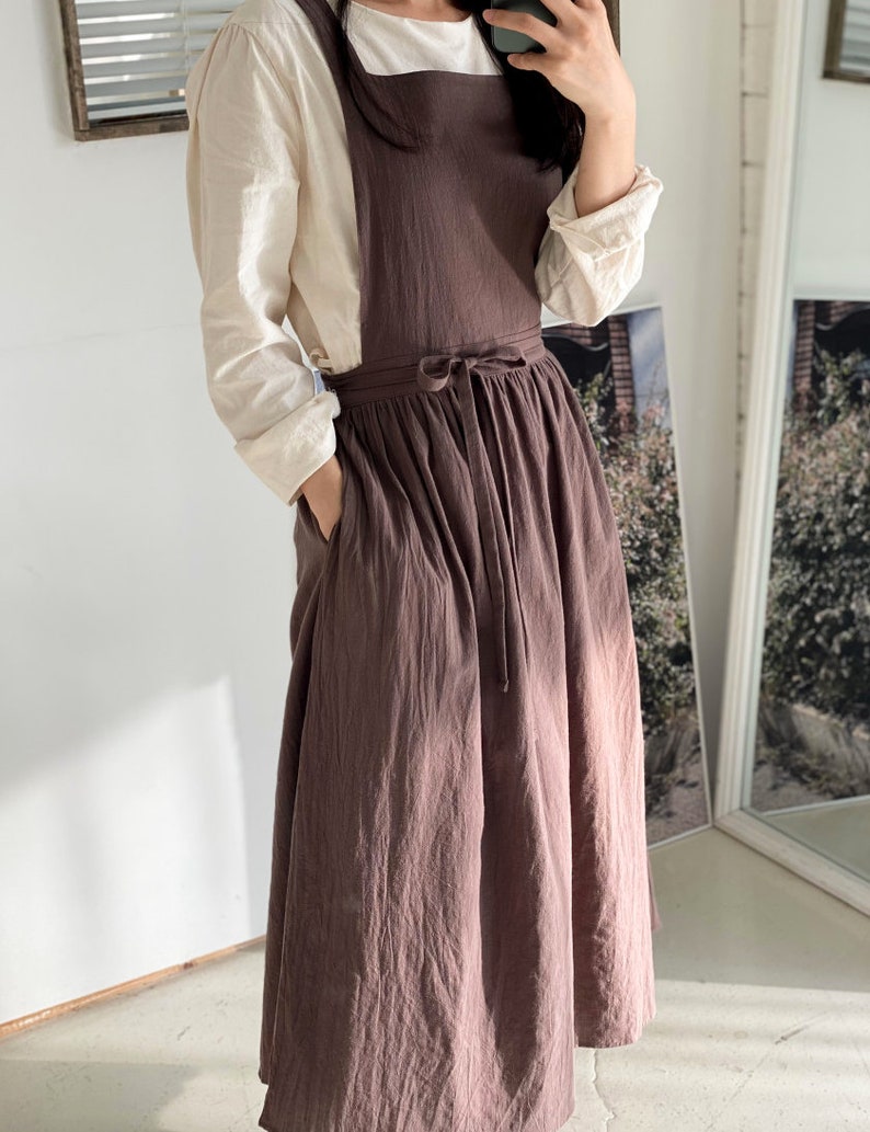 Apron Dress Gift for Women Linen Cotton Comfortable for Her Etsy