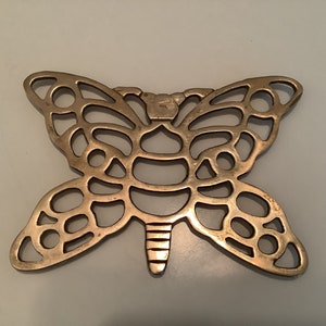 Vintage Butterfly brass trivet