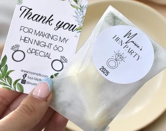 Personalised Hen Do Favours, Willy Wax Melts, Hen Party Gift Bag Filler, Hen Night, Cocktail Stickers, Eucalyptus Hen Party Theme