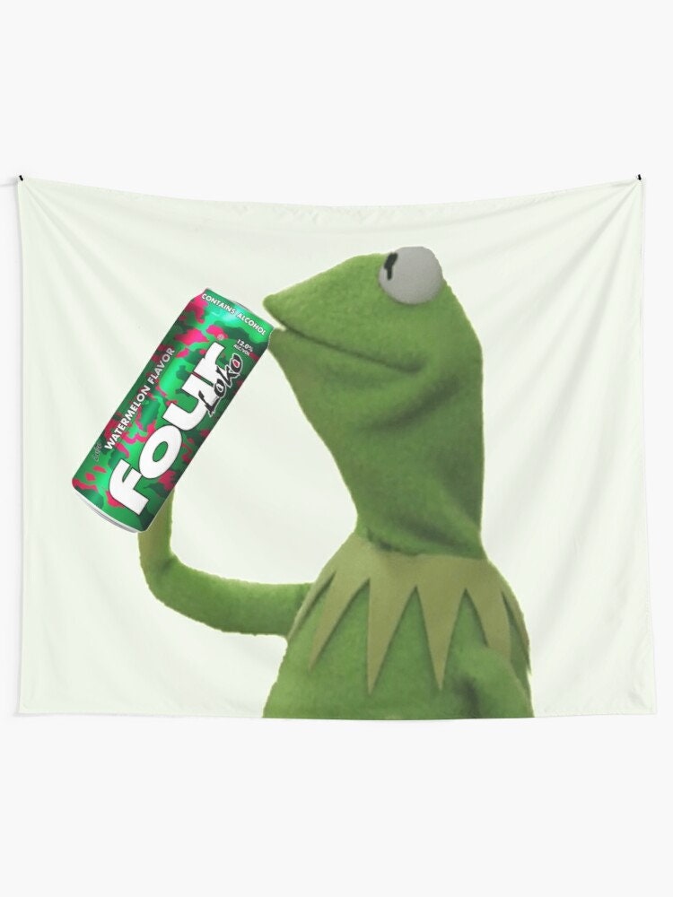 Kermit Sips Four Loko Tapestry Kermit the Frog Tapestry Frog Etsy