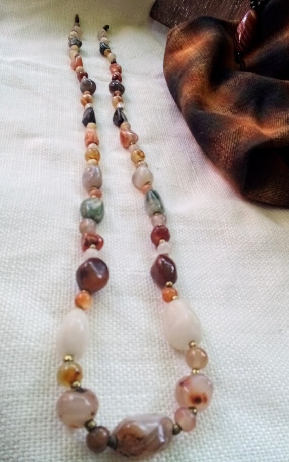 Handmade Vintage Natural Stone Trio of Necklaces … - image 5