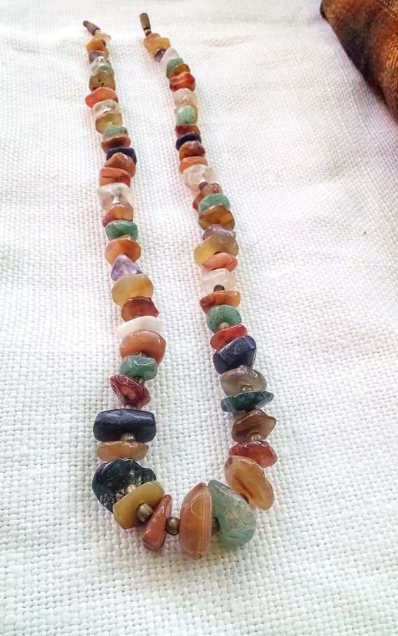 Handmade Vintage Natural Stone Trio of Necklaces … - image 9