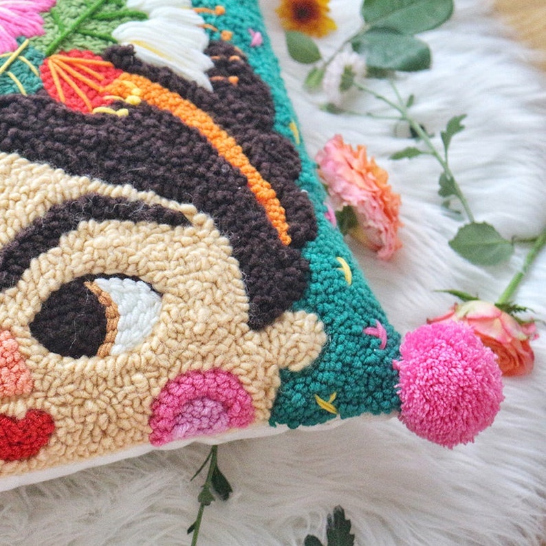 DIY Punch Needle Kit Pillowcase Handmade Embroidery Cushion Etsy