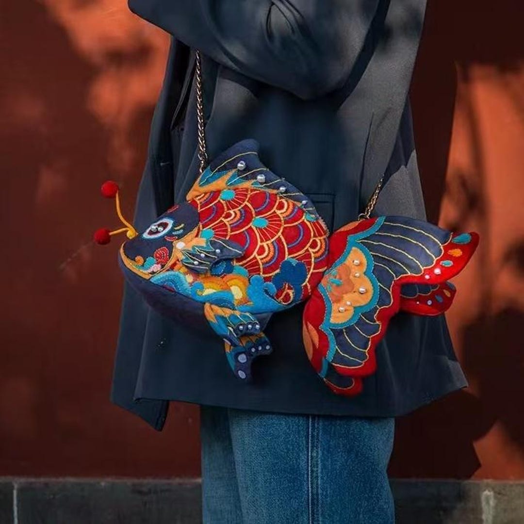 Koi Fish DIY Hand Embroidery Kit | Hand Sewing Bag Kit | Good Furtune ...