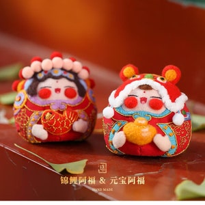 Embroidery + Felt DIY Kit for Beginners / Great Blessing Handmade Stuffed Toys Lucky Sachet Doll Accessories Car Ornament / tutorial video
