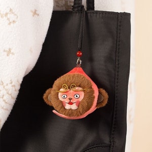 Fairy Peach, DIY Embroidery Kit, Finished Product Available, Handmade Good Luck Amulet, Bag Accessories Charm, Keychain, Gift for Her,