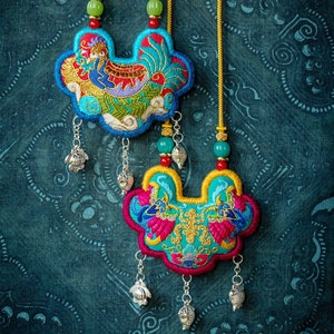 Longevity Amulet, DIYEmbroidery Kit, Good Luck Necklace, Bag Accessory, Car Decor Charm, Unique Handcrafted Protection Gift, Tutorial Video