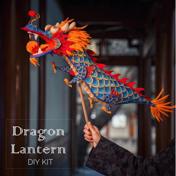 Lanterne dragon - kit de bricolage - cadeau de nouvel an - travaux manuels faits main - idées cadeaux uniques - jouet chinois