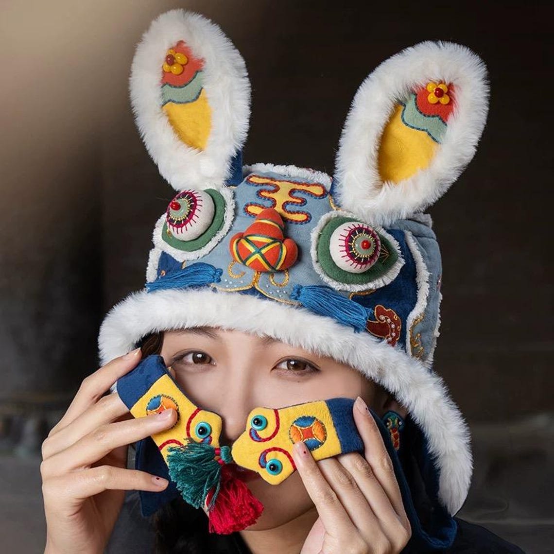 Snake Hat Pattern Snake & Rabbit Hat DIY Emrboidery Kit, Hand-sewing Hat, Handmade ...