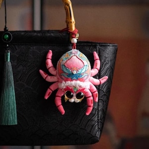 Różowy Amulet Pająka, Zestaw do Haftu DIY, Przynieś Szczęście i Bogactwo, Chiński Tradycyjny Saszetka, Akcesorium Do Torebki Na Szczęście, Prezent Do Ręcznego Szycia