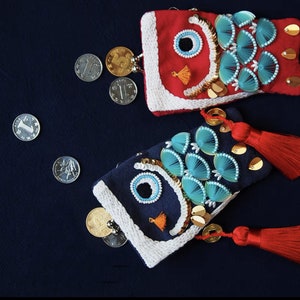 DIY Embroidery Kit for Beginners, Start Kit Embroidery, Koi Fish Coin Purse, Handmade Bag, Good Luck Holiday New Year Gifts