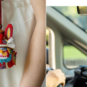 Lord Rabbit Beginner DIY Kit Handmade Embroidery Chinese Beijing Style Good Luck Sachet Necklace Car Ornament Bag Accessory Rabbit Doll image 6