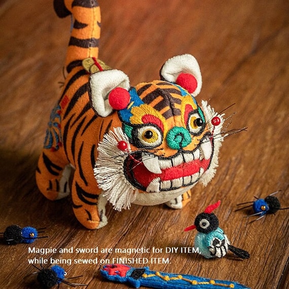 Magic Tiger DIY Hand Embroidery Kit, Chinese Zodiac Tiger