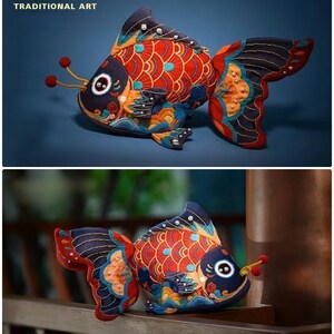 Koi Fish DIY Hand Embroidery Kit | Hand Sewing Bag Kit | Good Furtune ...
