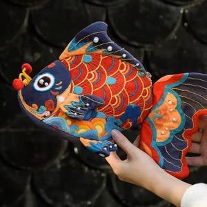 Koi Fish DIY Hand Embroidery Kit | Hand Sewing Bag Kit | Good Furtune ...