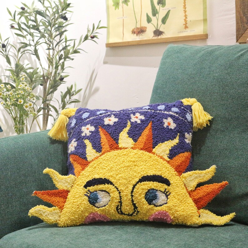 DIY Punch Needle Kit Pillowcase for Beginners, Handmade Embroidery