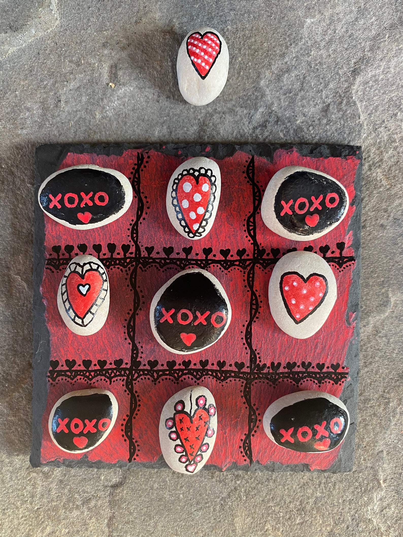 Valentines Hearts and Kisses noughts and Crosses Etsy