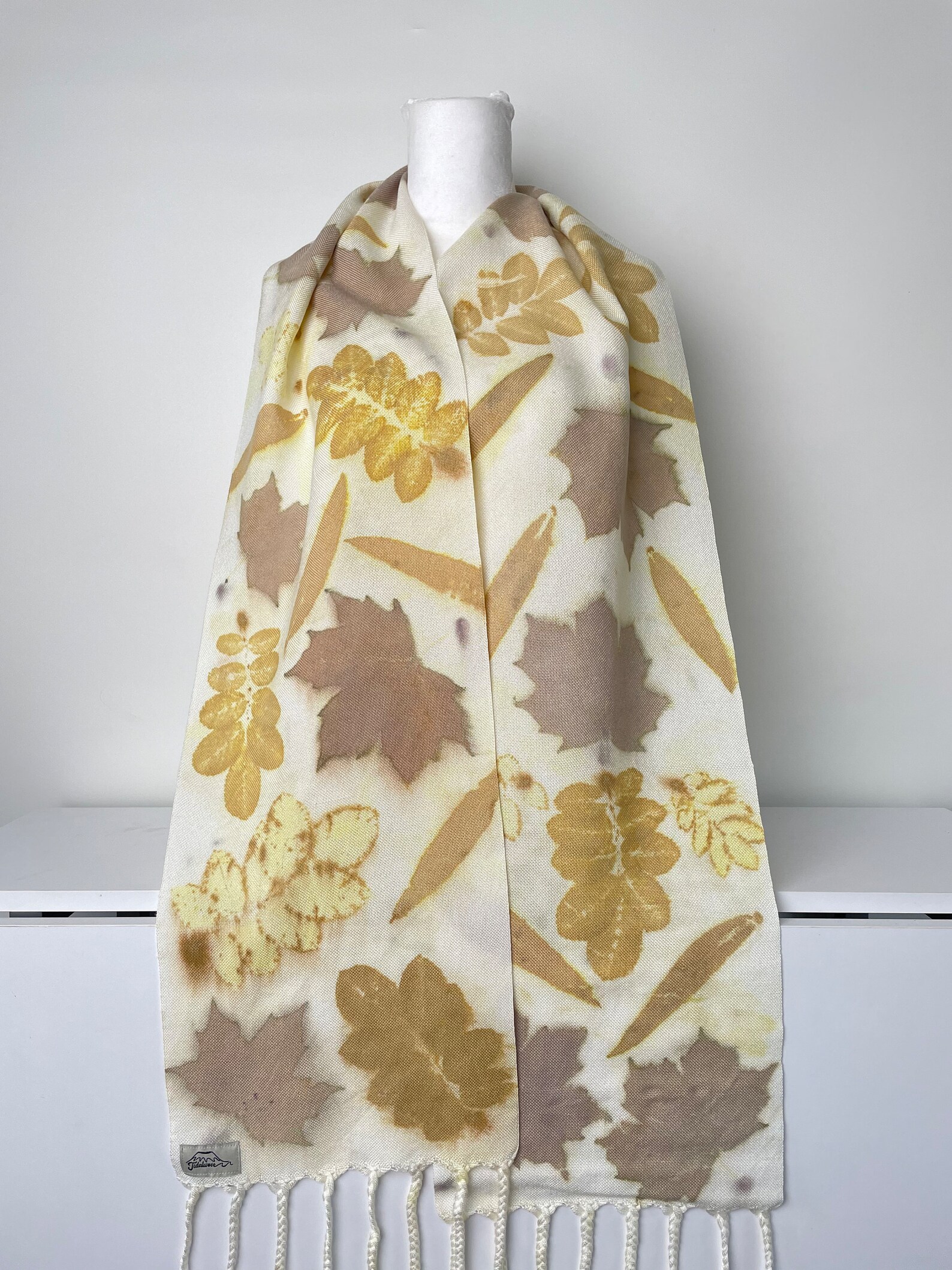 Eco Print Scarf Handwoven Naturally Dyed One of a Kind Scarf Etsy