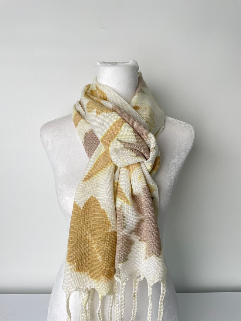 Eco Print Scarf Handwoven Naturally Dyed One of a Kind Scarf Etsy