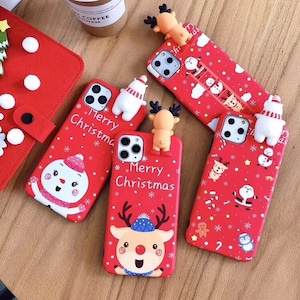 素敵な3D人形のクリスマス電話ケース、クリスマスのトナカイサンタiPhone 12. 12Proケース、クリスマスのシロクマ雪だるまiPhone 12. 12Proケース