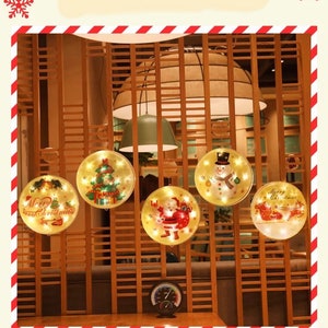 3 Per Pack Christmas Holiday Lighting Ornaments Featuring Santa, Christmas Tree etc. (Different Styles Random Selected)