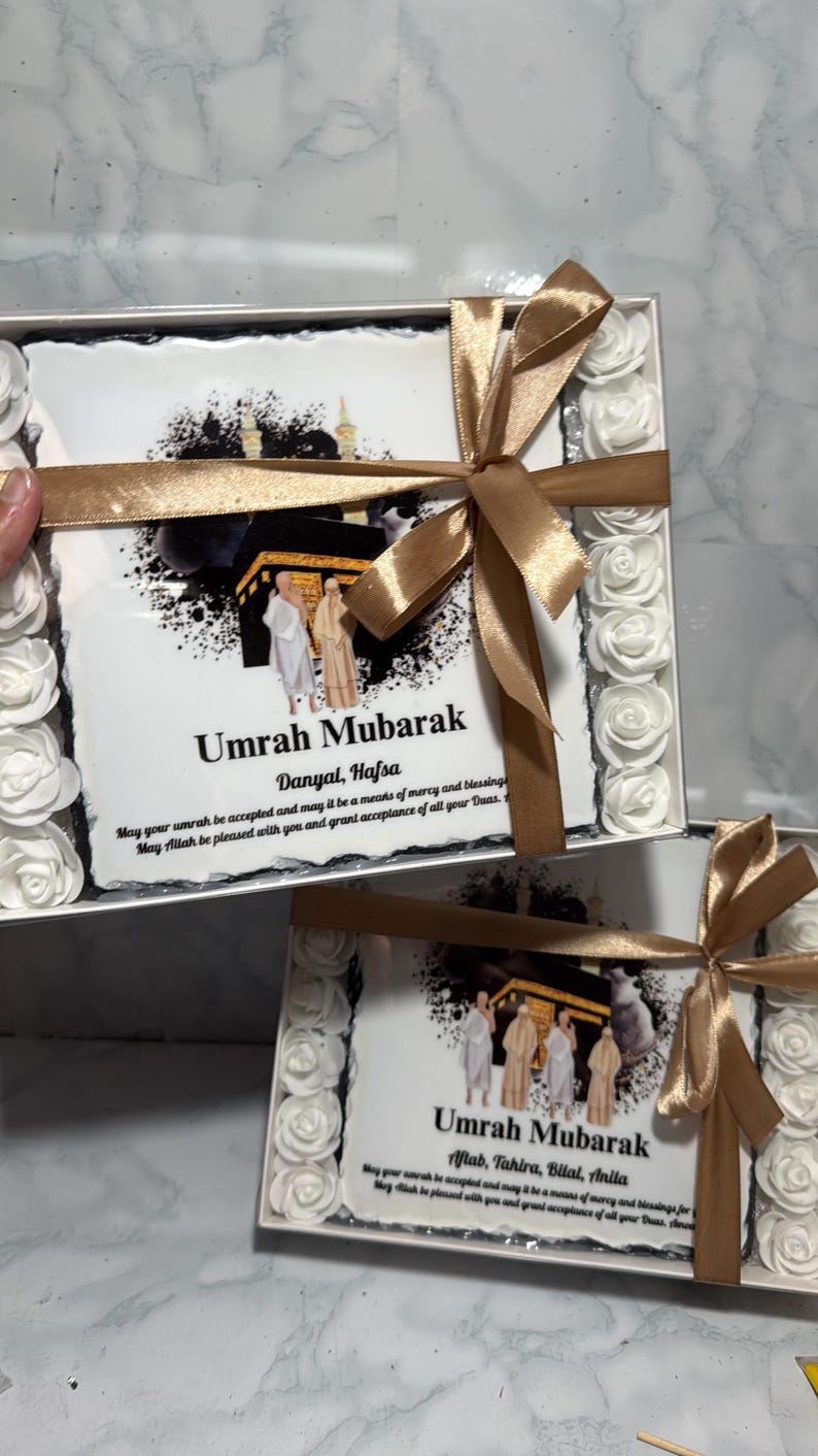 Personalised Umrah Mubarak Plaque | Islamic Gift | Custom Umrah Keepsake image 3