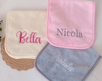Panno viso personalizzato con ricamo del nome, panno struccante in flanella, arredo bagno personalizzato, idea regalo per la cura della pelle per amici e familiari