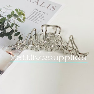 Irregular Fashion Hair Claw Clips, Silver Large Hair Claw, Hair Claw for Thick and Fine Hair, Hair Claw Pretty, Girlish Hair Accessories