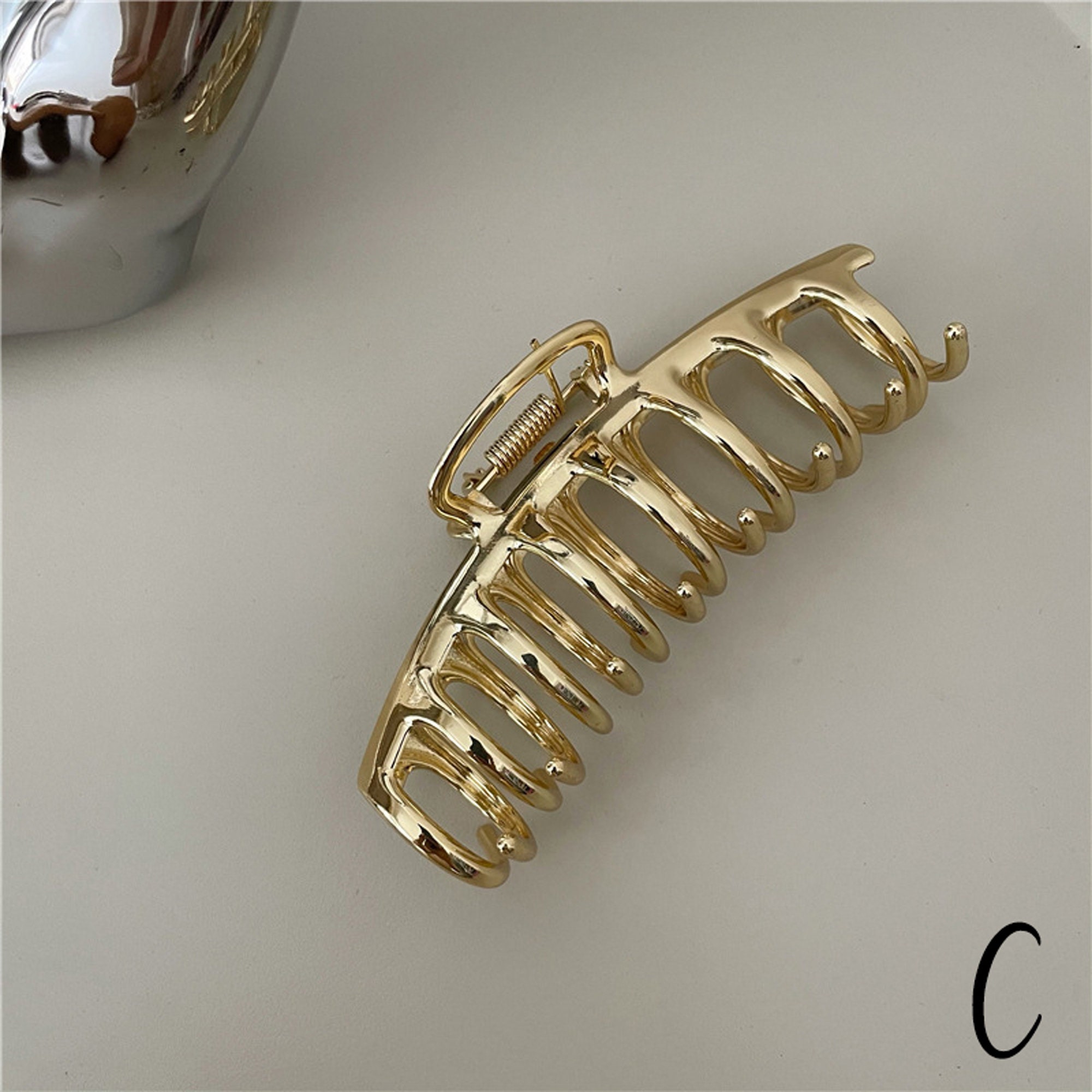 Textured Metal Hair Claw Clip Hair Claw Clip for Thin and Etsy