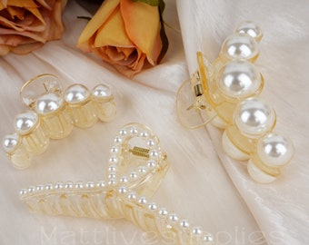 Perlen-Haarklammern mit Perlen, weiße Perlen-Haarspange, modische Tropfen-Haarklammer, Braut-Haarklammer für Frau, Schmuck und Schönheit
