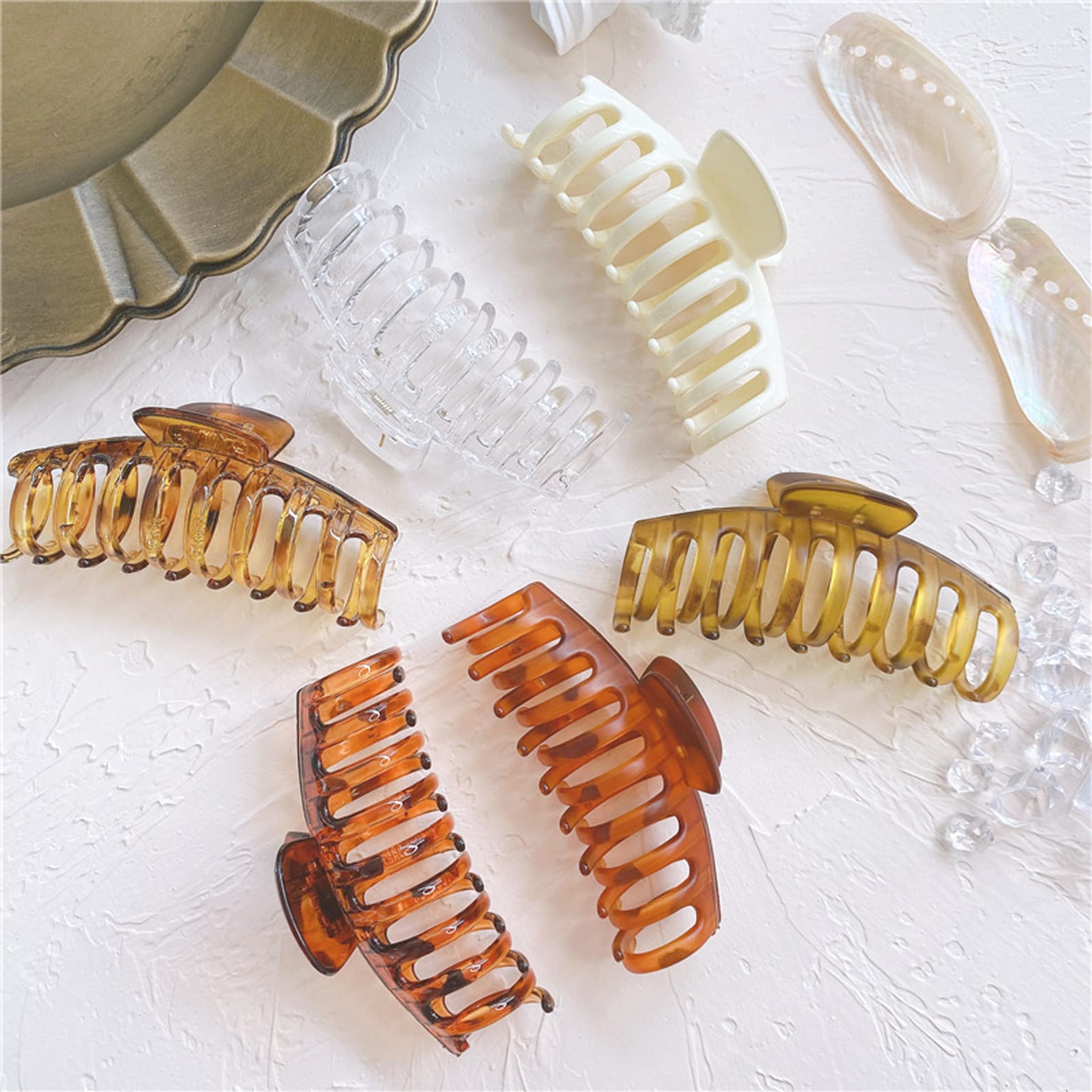 Korean Solid Big Hair Claws Elegant Acrylic Hair Clips Etsy