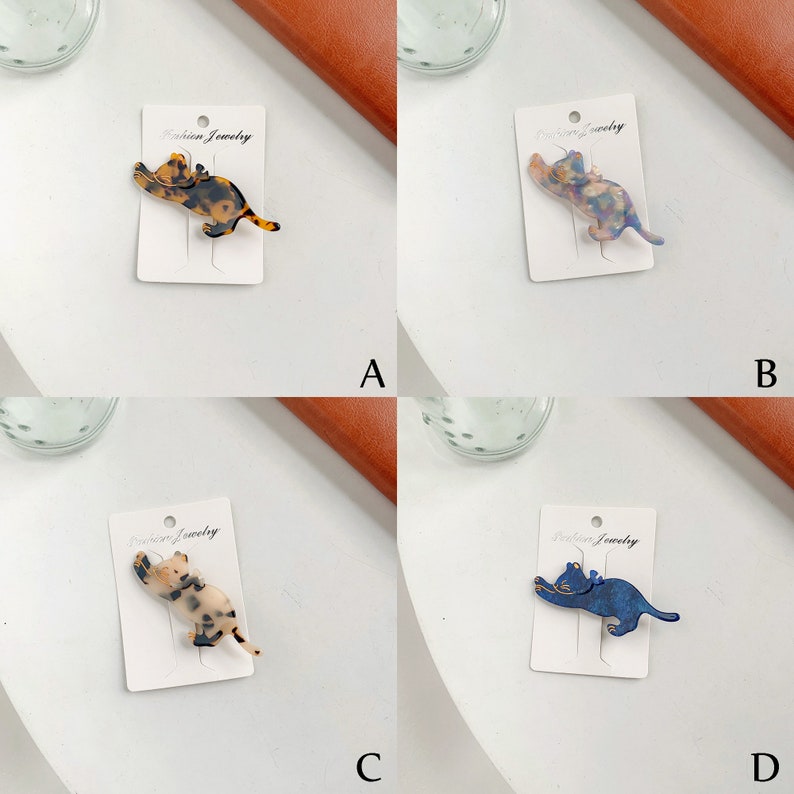 Jump Cat Hair Clip Claws Cute Acetate Hair Claw Unique Hair Etsy