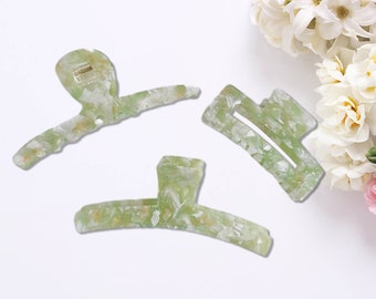 Multistyle Green Acetate Hair Claw, Large Hair Claw Clips, Geometric Hair Claw for Women, Minimalist Hair Claw, Hair Clamp, Gift for Her