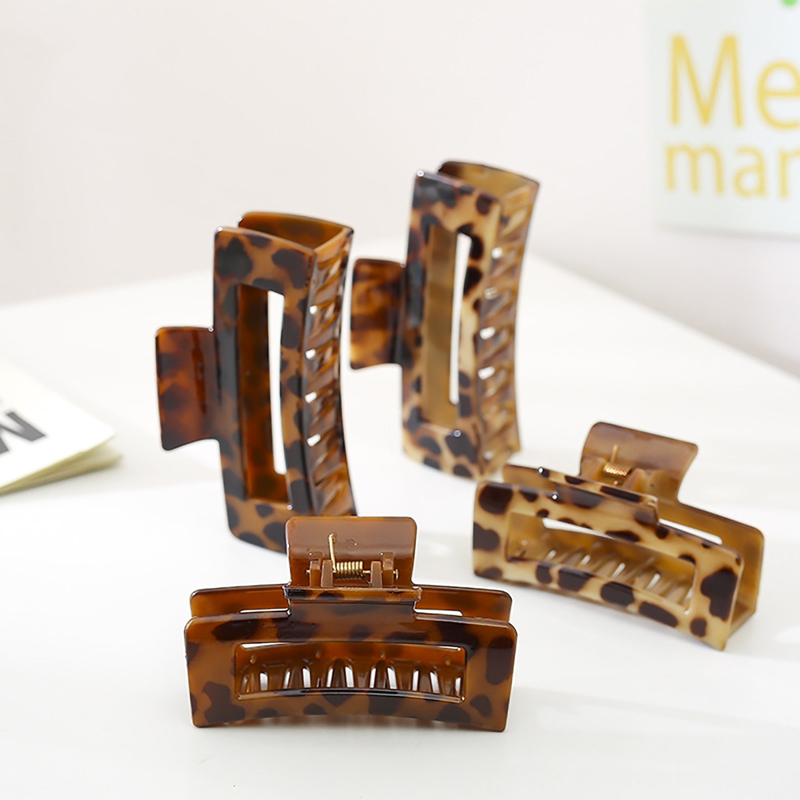 Matte Leopard Hair Claw Vintage Style Hair Clips Claw Hair Etsy