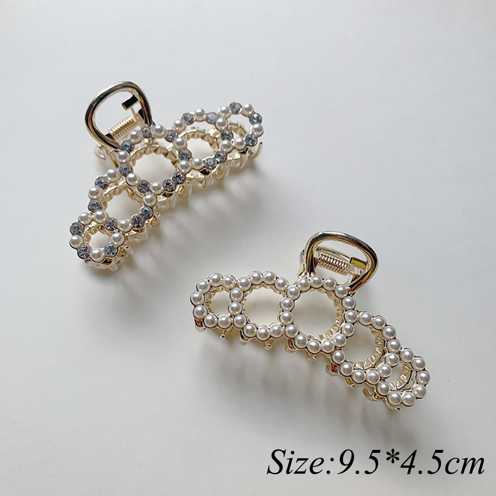 Rhinestone Pearl Metal Hair Claw Minimalist Hair Claw Hair Etsy