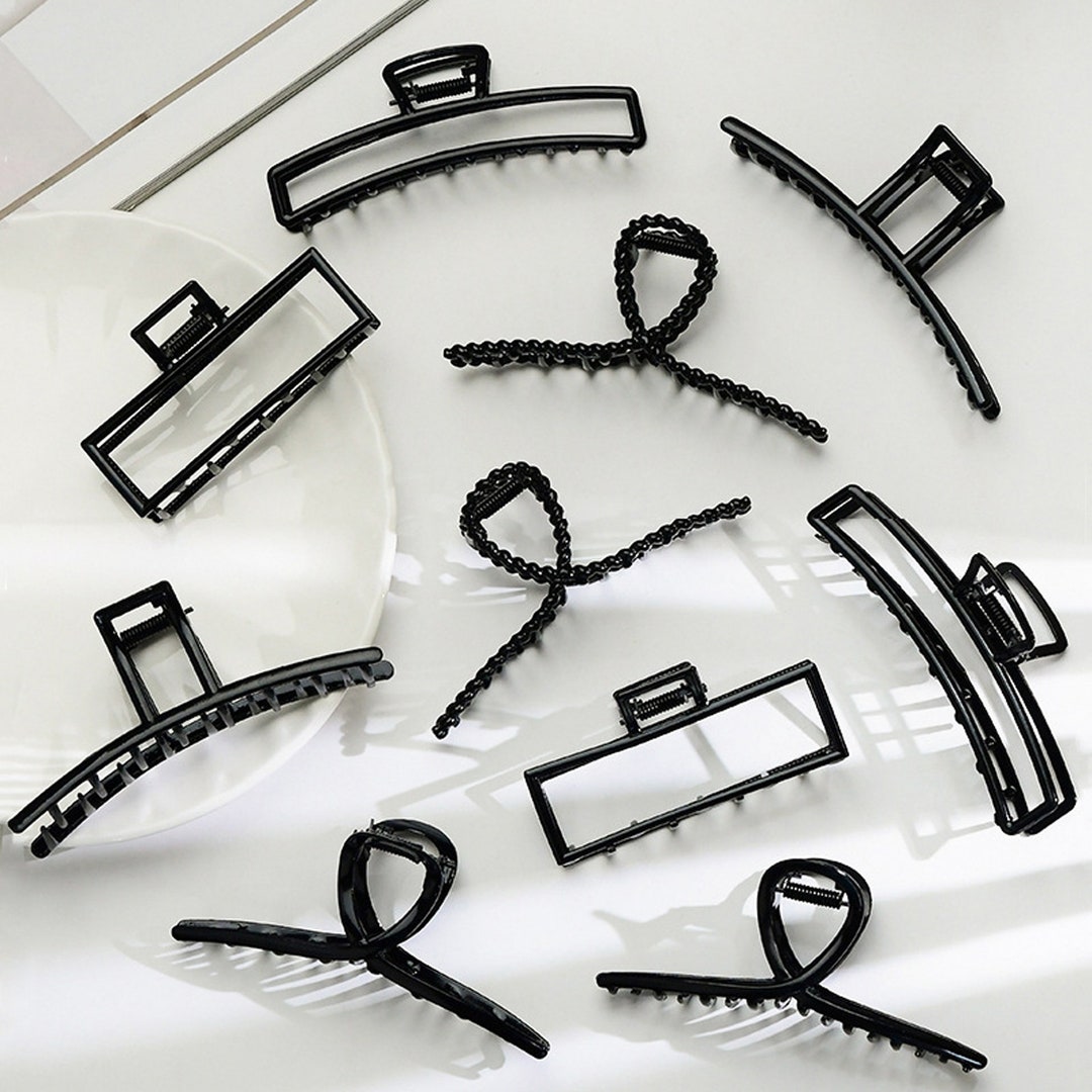 Black Metal Hair Claw Clips Hair Claw Clip for Thick Hair Etsy