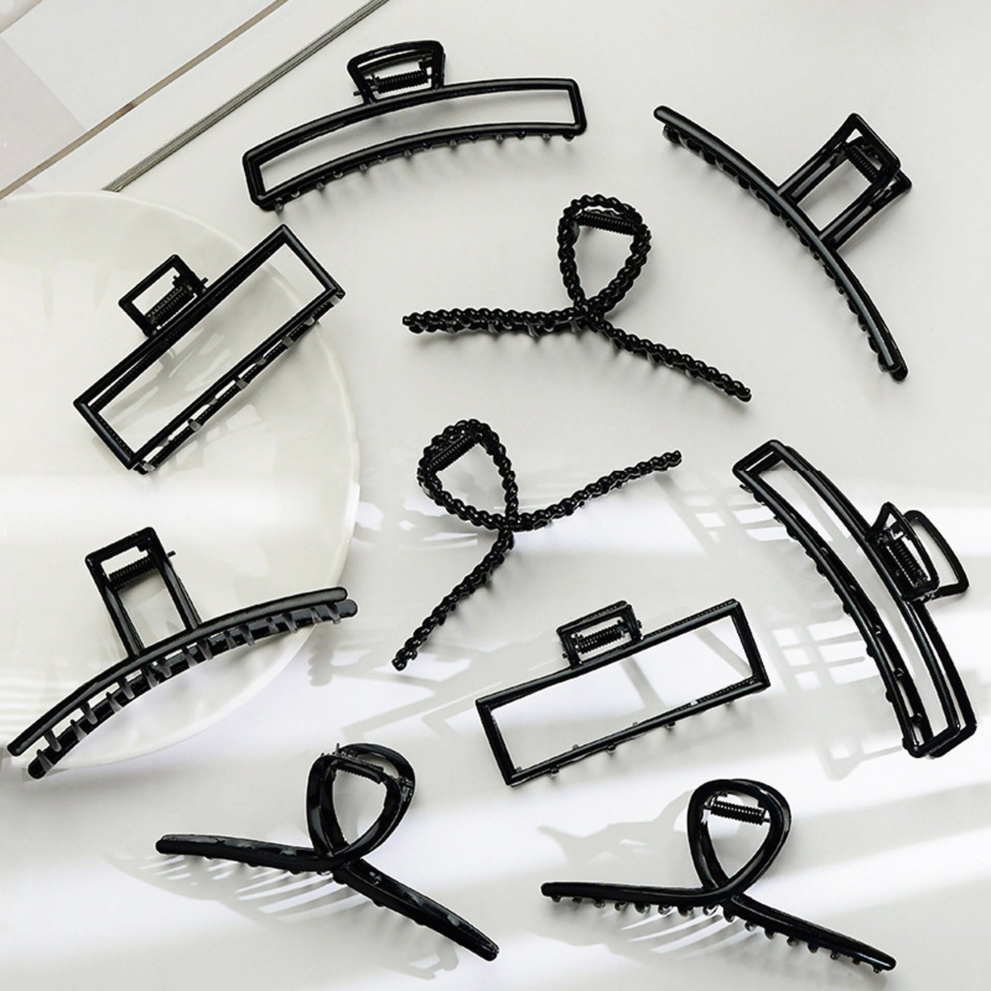 Black Metal Hair Claw Clips Hair Claw Clip for Thick Hair Etsy UK