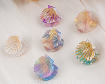 Small Seashell Hair Claw Clip,Seashell  Hair Accessory,Tortoise Shell Hair Grip,Cellulose Acetate Hair Clip,Ponytail Hair Clamps,Gifts